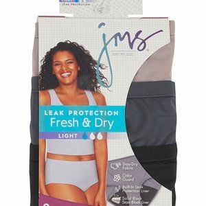 Brand New JUST MY SIZE Women's Fresh & Dry Underwear 3 Pack